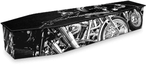 Black Chrome Motorcycle Coffin - Motorcycle Coffin PNG image with transparent background