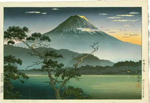 Mount Fuji Classic Japanese Artwork PNG Image