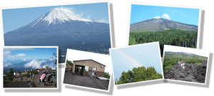 Mount Fuji Exploration Collage PNG image with transparent background