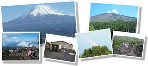 Mount Fuji Exploration Collage PNG Image