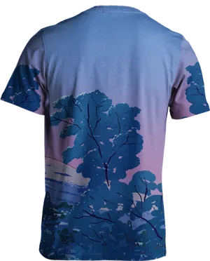 Mount Fuji Inspired Shirt Design PNG Image