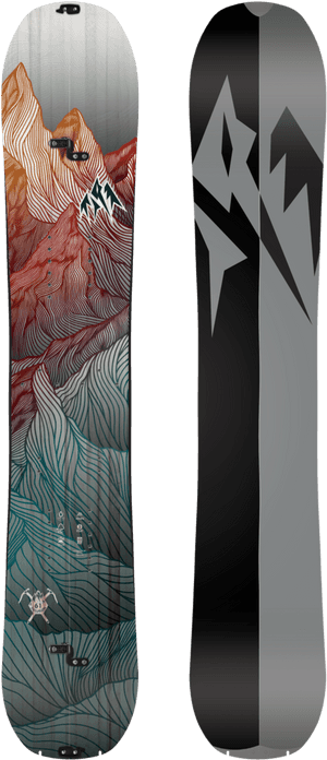 Mountain Contour Snowboard Design PNG image with transparent background