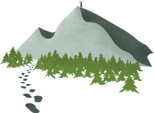 Mountain Forest Illustration PNG Image