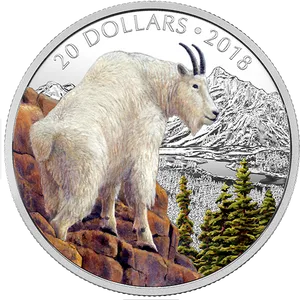 Mountain Goat20 Dollar Coin2018 PNG Image