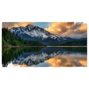 Mountain Reflection Lake Png Gjh PNG Image