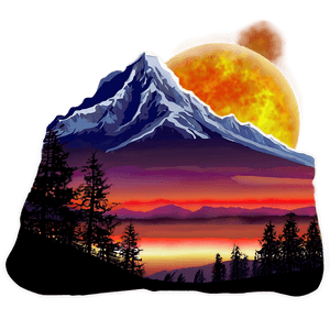 Mountain Sunset Scene PNG 41 PNG image with transparent background