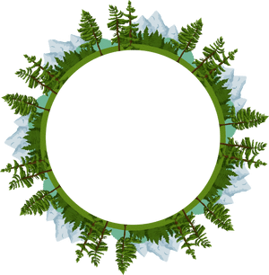 Mountainous_ Forest_ Frame PNG image with transparent background