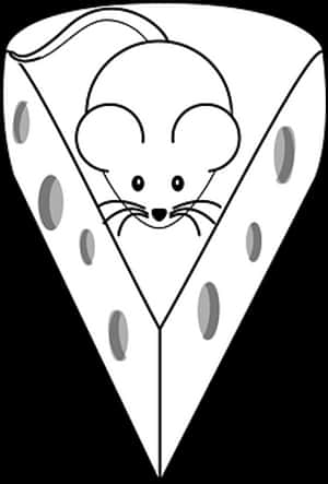 Mouse Cheese Cartoon Illustration PNG image with transparent background