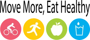 Move More Eat Healthy Banner PNG Image