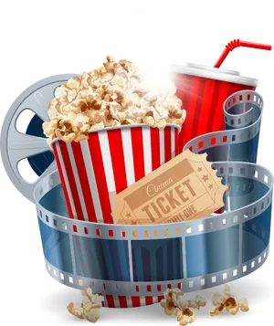 Movie Night Essentials PNG Image