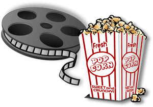 Hot Popcorn And A - Popcorn And A Movie, HD Png Download PNG