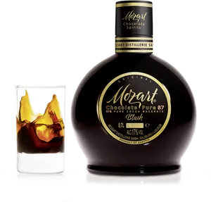 Mozart Black Chocolate Liqueur Bottle PNG Image