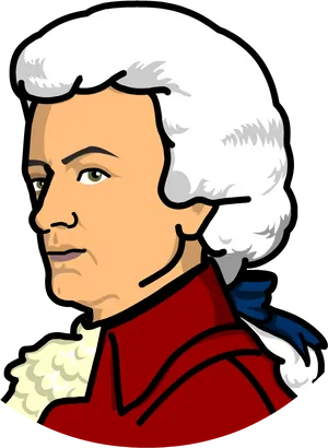 Mozart Cartoon Portrait PNG Image