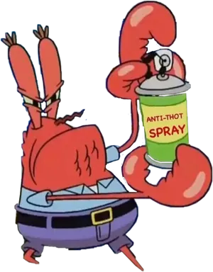 Mr Krabs Anti Thot Spray PNG Image