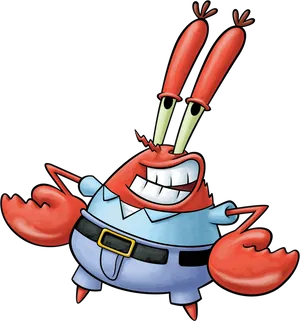 Mr Krabs Smiling Cartoon Character PNG Image