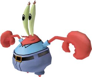 Mr Krabs3 D Model PNG Image