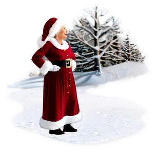 Mrs Claus In Snow Scene Png 66 PNG Image