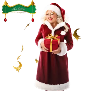 Mrs Claus With Gift Bag Png 06292024 PNG Image