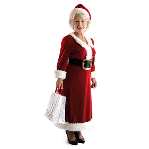 Mrs Claus With Gift Bag Png Ser PNG Image