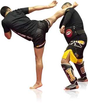 Muay Thai Kick Practice PNG Image