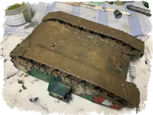 Muddy Military Tank Model PNG Image