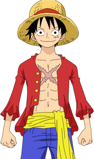 Mugiwara Pirates ~ Karena Kita Manusia Biasa - One Piece Monkey D Luffy Cosplay Costume PNG image with transparent background