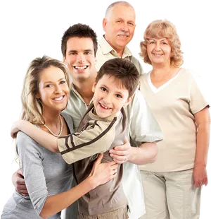 Multi Generational Family Smiling PNG Image