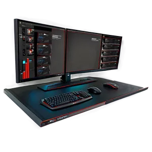 Multi-monitor Gaming Desk Png Mhr96 PNG Image