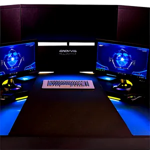 Multi-monitor Gaming Desk Png Pwf PNG Image