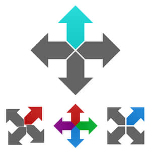 Multidirectional Arrows Graphic PNG image with transparent background