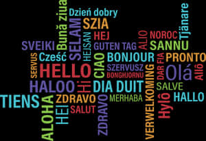 Multilingual Greetings Word Cloud PNG image with transparent background