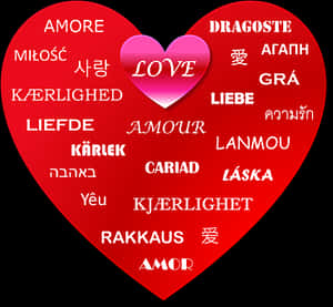 Multilingual Love Heart Graphic PNG with transparent background