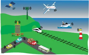Multimodal Transportation Network PNG Image