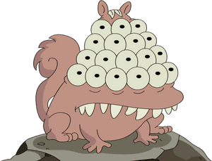 Multiple Eyed Creature Cartoon PNG image with transparent background