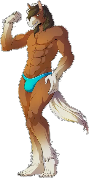 Muscled_ Anthro_ Horse_ Character PNG Image