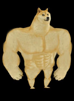 Muscled Doge Meme PNG image with transparent background