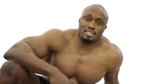 Muscled Man Portrait PNG Image