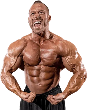 Muscular Bodybuilder Intensity PNG Image