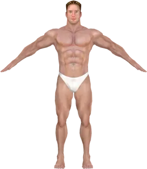 Muscular Bodybuilder Pose PNG Image