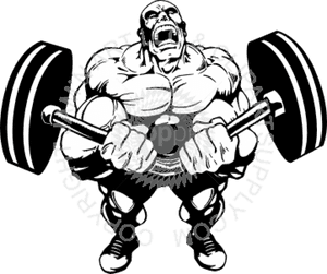 Muscular Man Lifting Barbell PNG image with transparent background