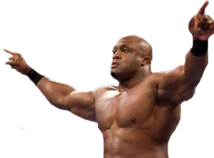 Muscular Man Pointing Upwards PNG Image