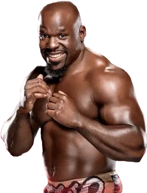 Muscular Man Readyfor Action PNG Image