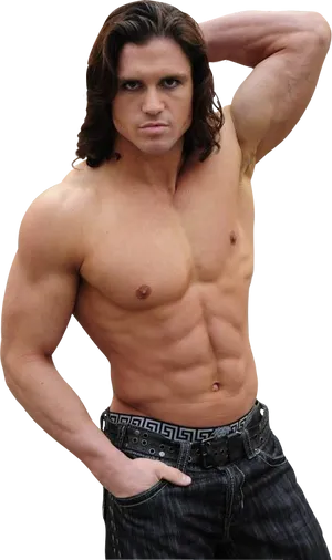 Muscular Man Showing Absand Biceps PNG Image