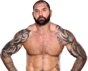 Muscular_ Man_ With_ Tattoos PNG Image