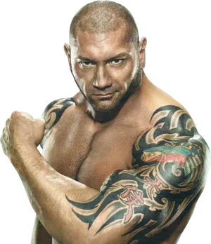 Muscular_ Man_ With_ Tattoos PNG Image