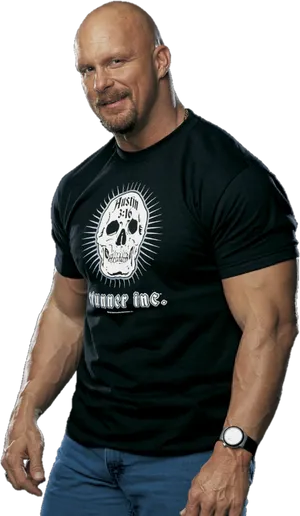 Muscular Manin Black Shirt PNG Image