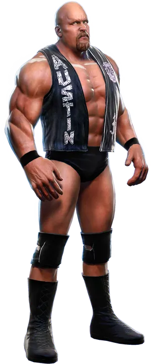 Muscular Wrestler Character PNG Image