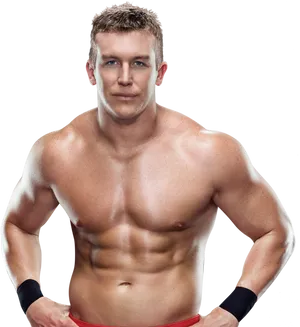 Muscular Wrestler Portrait PNG Image