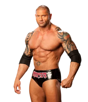 Muscular Wrestler Portrait PNG Image