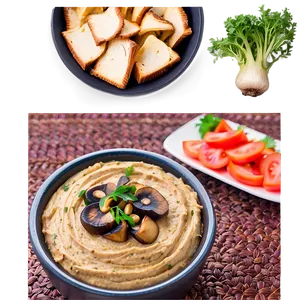 Mushroom Garlic Hummus Png 06252024 PNG Image